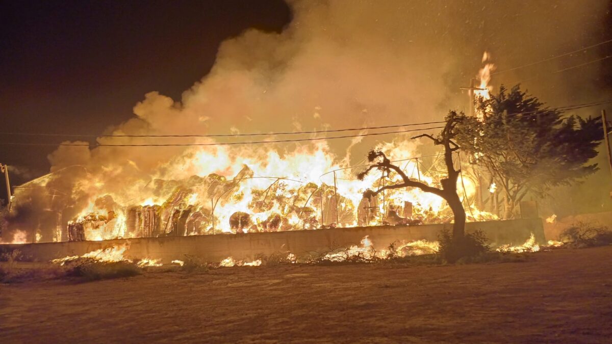 L'inferno sulla Comiso-Santa Croce. Incendio distrugge azienda