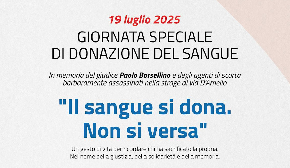 Asp di Ragusa: Borsellino, tra memoria e solidarietà, il 19 luglio una donazione speciale - Quotidiano di Ragusa