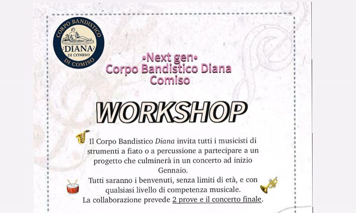 Comiso: work shop musicale per tutti i cittadini che vogliono partecipare - Quotidiano di Ragusa