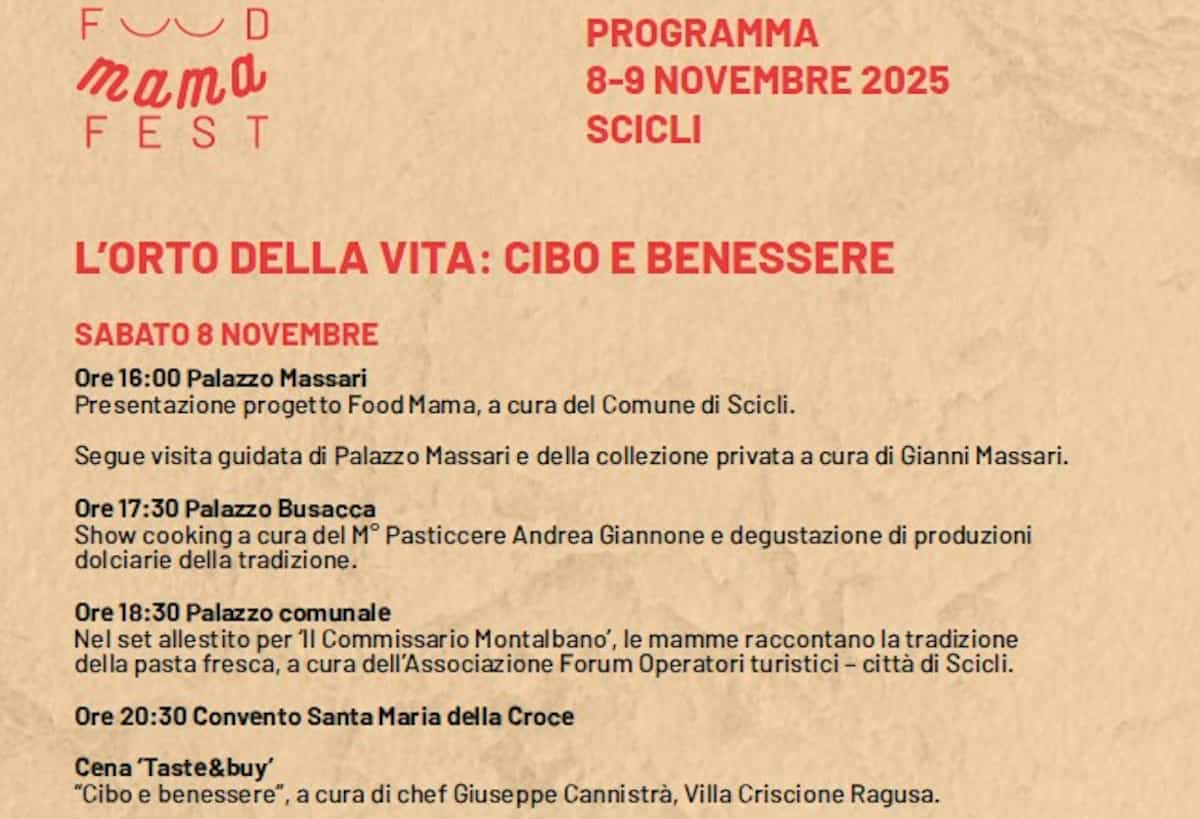 Food Mama Fest a Scicli: dalla promozione agro alimentare alle locations di Montalbano - Quotidiano di Ragusa
