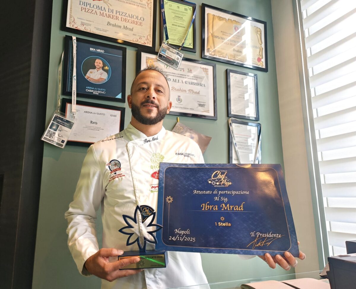 Brahim Mrad di Comiso riceve la stella della Guida Pizza Chef 2026