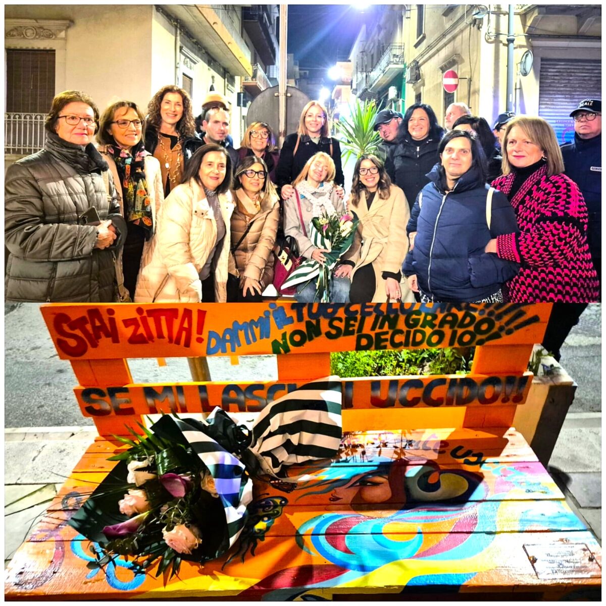 Comiso, installata panchina simbolica contro violenza sulle donne