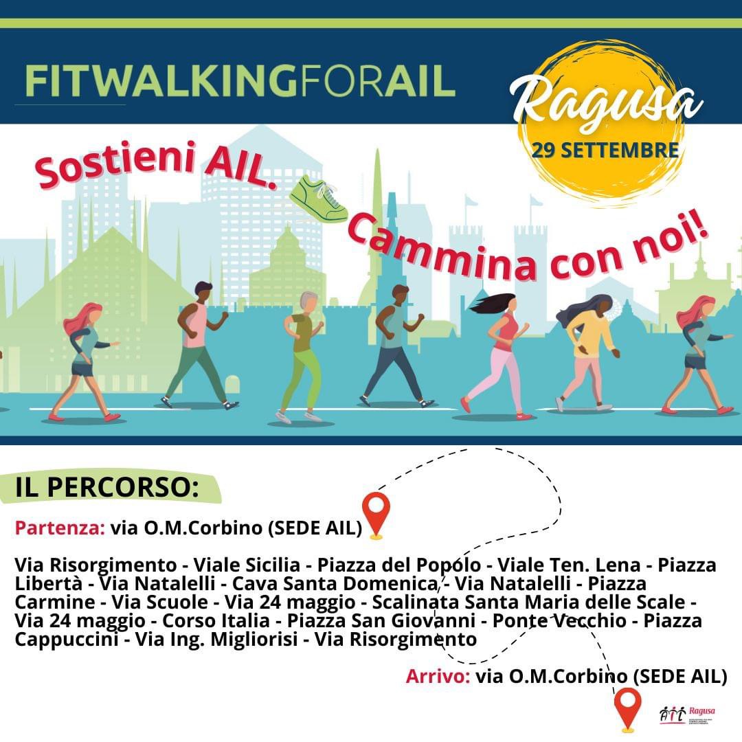 Il 29 settembre a Ragusa ed il 6 ottobre a Comiso appuntamento per Fitwalking for AIL