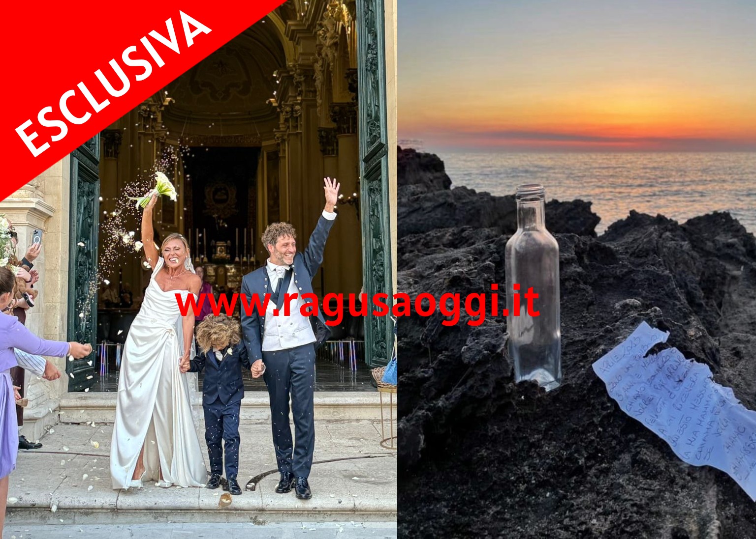 Uniti per la vita da un messaggio lasciato in una bottiglia: la favola incredibile di Simona e Samuel, oggi sposi a Ragusa. FOTO