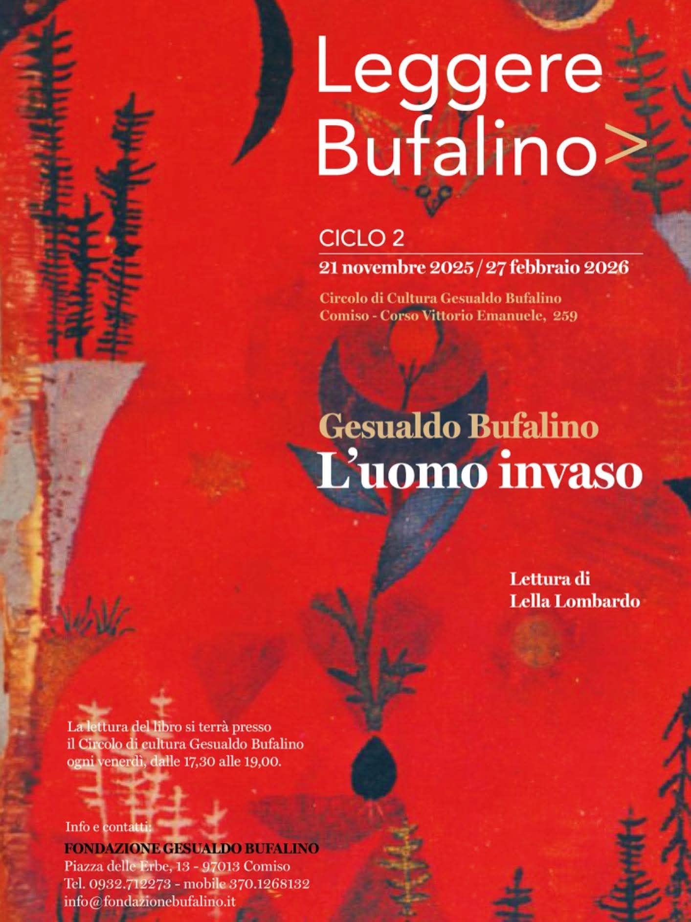 Al via a Comiso le “Letture Bufaliniane”: da questo venerdì 21 novembre